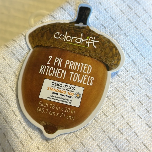 Kitchen towel set 2 pack printed FALL SEASON Autumn Bunny Harvest NWT - Picture 5 of 9